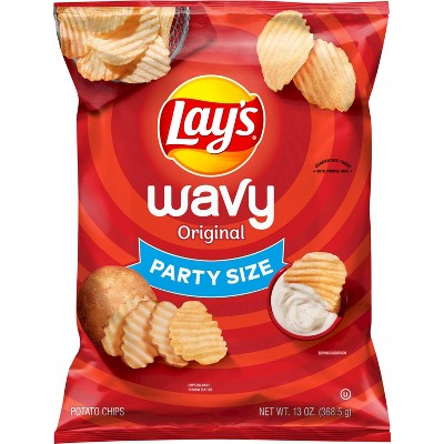 Lay's Wavy Original Party Size Potato Chips - 13oz : Target