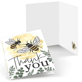 Big Dot of Happiness Little Bumblebee - Bee Baby Shower or Birthday Party Thank You Cards (8 count)