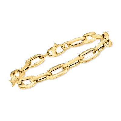 Ross-Simons Italian 14kt Yellow Gold Oval Paper Clip Link Bracelet