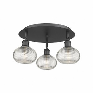 Ithaca - 3 Light Flush Mount In Industrial Style-8 Inches Tall and 17.75 Inches Wide - 1 of 1
