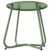 DOMETOUR Steel Outdoor Side Table Round Patio End Table with Adjustable Feet, Elegant Portable End Table for Garden Balcony Yard - 3 of 4