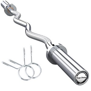 Olympic EZ Curl Barbell Bar, 47" EZ Curl Bar for Weight Lifting, Biceps, triceps, Back/Leg Muscle Group exercise (500lb Weight Capacity) - 1 of 4