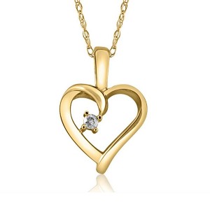 Pompeii3 Heart Shape Solitaire Diamond Pendant Necklace in 14k White Yellow or Rose Gold - 1 of 3