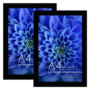 Americanflat A4 Picture Frame, Black, 2 Pack - 1 of 4