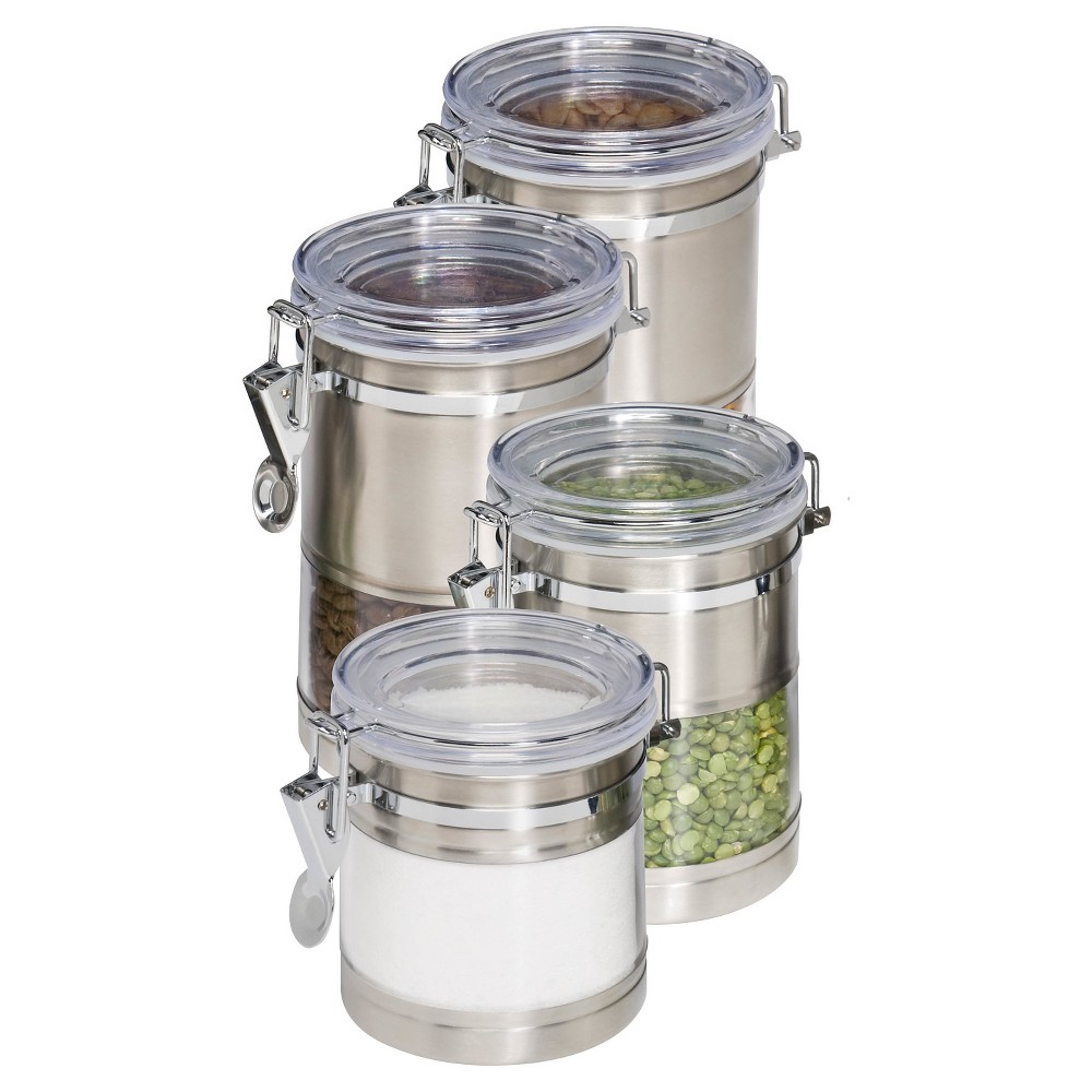 Honey-Can-Do Stainless and Acrylic Canisters - 4Pk