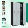 Mlezan 72" Metal Locker:3 Doors, BLack&Grey Steel Storage for Office, School,Gym,or Home. Durable and Versatile Employee or Personal Storage Solution. - 3 of 4