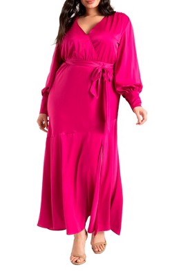 ELOQUII Women's Plus Size Satin Maxi Dress