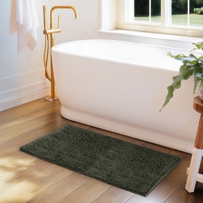 Soft Absorbent Chenille Bath Mat Rug with Anti-Skid Rubber Backing - Becky Cameron