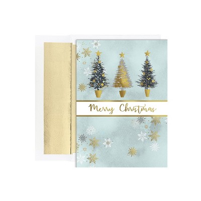 JAM Paper Christmas Cards & Envelopes Set 7 6/7x5 5/8 Christmas Tree Trio 526937200