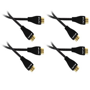 Nyrius High Speed HDMI Cable (6 Ft) Supports 3D, Ethernet, & Audio for HDTV, Projector, A/V Receiver, Laptop/PC - 4 Pack - 1 of 4