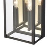 C Cattleya 2-Light Matte Black Outdoor Wall Light with Gold Reflector and Clear Glass Shade - 4 of 4