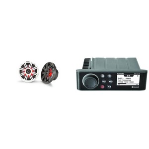 Fusion Entertainment MS-RA70 Marine Entertainment System with Bluetooth w/ KM65 6.5-Inch (165mm) Marine Coaxial Speakers with 3/4-Inch Tweeters, LE... - 1 of 4
