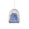 Osparple Indoor Outdoor Swing Chair with Foldable Design and Cushion,Egg Chair for Patio,Porch,Garden - 2 of 4