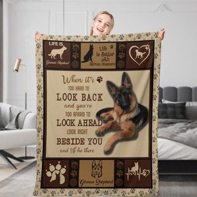 Boersma German Shepherd Dog Flannel Fleece Throw Blanket Soft German Shepherd Dog Blanket for Bed Couch 50"x60"