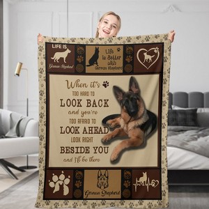 Boersma German Shepherd Dog Flannel Fleece Throw Blanket Soft German Shepherd Dog Blanket for Bed Couch 50"x60" - 1 of 4