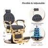 Karl Home Vintage Black With Gold Frame Heavy Duty Hydraulic Recline Barber Chair - 3 of 4