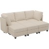 Belffin Modular Sectional Sleeper Sofa with Storage Seat 6 Corduroy Convertible Sectional Couch with Reversible Chaise for Living Room - 2 of 4