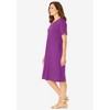 Woman Within Plus Size Perfect Short-Sleeve V-Neck Tee Dress - 4 of 4