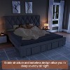 Velvet Upholstered Bed Frame with Storage Drawers, Platform Design with Solid Wooden Slats Support, No Box Spring Required. - 4 of 4