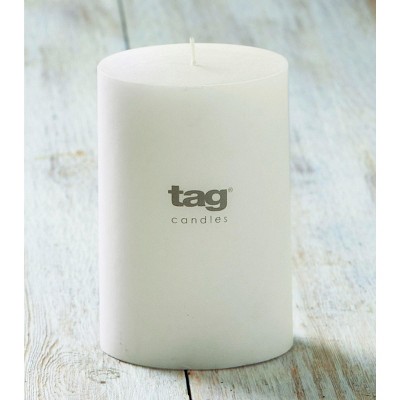 Elegant White Paraffin Wax 6x4 Unscented Pillar Candle
