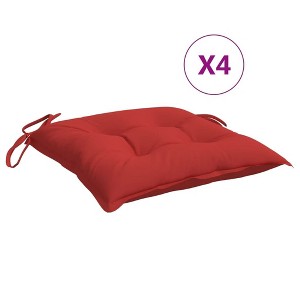 vidaXL Outdoor Chair Cushions - 4 pcs Red 19.7"x19.7"x2.8" Oxford Fabric, Durable and Comfortable, Instant Fresh Look - 1 of 4