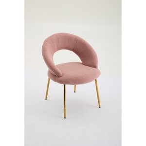 Lyngins Modern Dining Chair with Curved Backrest,Upholstered Kitchen Chair Set of 1 with Metal Legs,Chair for Dining Room,Kitchen - 1 of 4