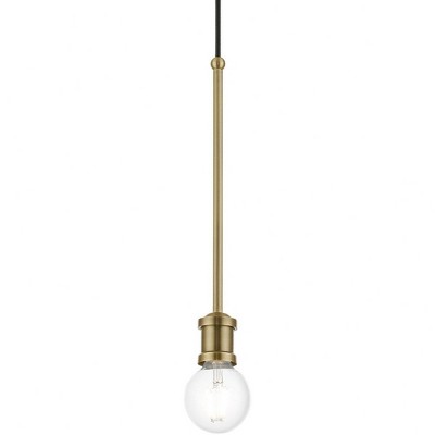 Mini Lansdale 5" Antique Brass Incandescent Indoor/Outdoor Pendant