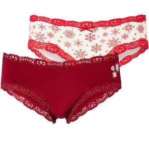 Women's 2 Pk Holiday Hipster Panties - LASCANA - 1 of 4
