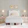 Bed Frame for Kids, Upholstered Platform Bed Frame with Adjustable Headboard & Led Light, Wooden Slats Support, No Box Spring Needed - 4 of 4