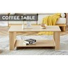SYFERLORY A modern and practical log colored textured coffee table,tea table - 4 of 4