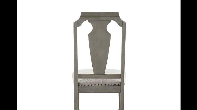 Set of 2 20&#34; Zumala Dining Chairs Beige Linen/Weathered Oak Finish - Acme Furniture, 2 of 8, play video