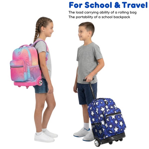 Mochila rodante para niños J World Sunrise de 18" para escuela y viajes 2