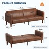 75" Futon Sofa Bed, Convertible Sleeper, Faux Leather Mid-Century Couch Loveseat for Living Room - 2 of 4