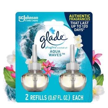 Glade PlugIns Scented Oil Air Freshener Refill- Aqua Waves - 1.34oz/2pk