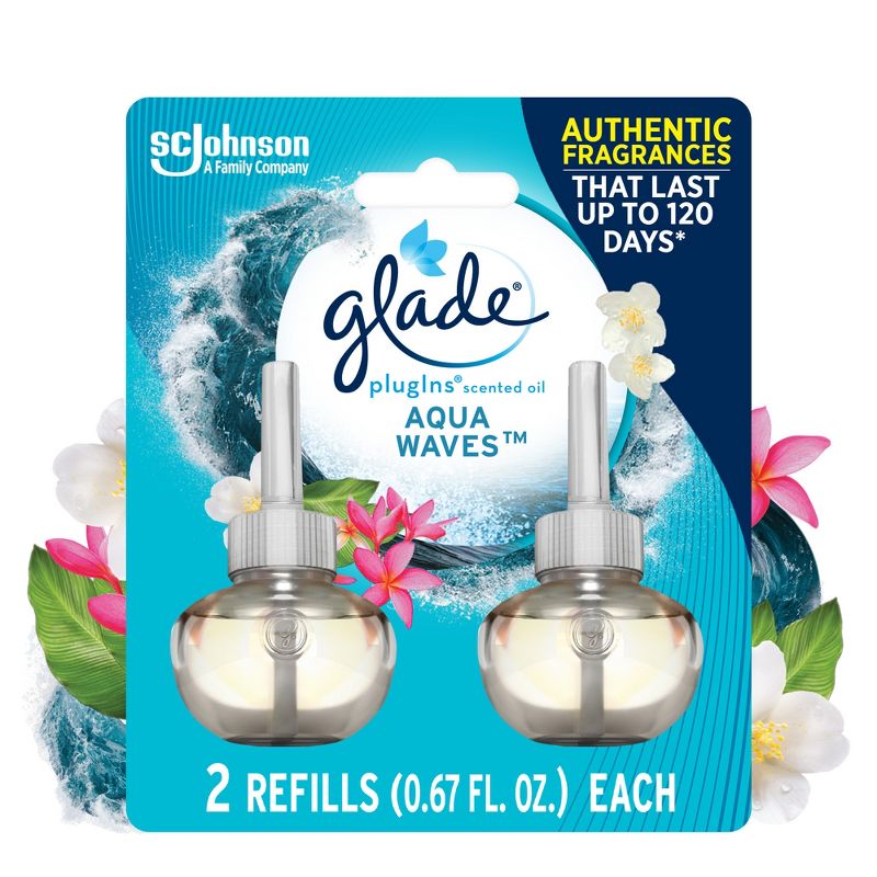 Glade PlugIns Scented Oil Air Freshener Refills - Aqua Waves - 1.34oz/2pk, 1 of 15