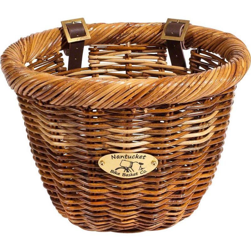 Nantucket Bike Basket Co. Cisco Front Basket: Oval Shape, Honey Dimensions: 14 x 11 x 9.5”, 1 of 2