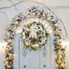 30" Holiday Wreaths with 40 LED Lights Silver White Balls Bow, Lighted Xmas Wreaths for Fireplace Window Holiday Decor - 2 of 4