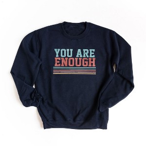 Simply Sage Market Women's Graphic Sweatshirt You Are Enough Stripes - 1 of 3