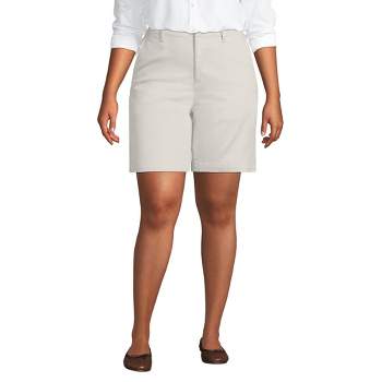 Lands' End Women's Plus Size Elastic Back Classic 7" Chino Shorts