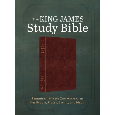 The King James Study Bible: Featuring 1-Minute Commentary on Key People, Places, Events, and Ideas [Men's Cover] - by  Barbour Bibles (Leather Bound)