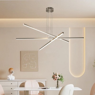 LOVMOR Pendant Lighting Fixture in Silver Integrated LED