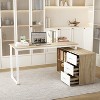 FUFU&GAGA Oak L-Shaped Computer Desk Rotatable Desktop Multifunctional Storage Office Essentials - 2 of 4