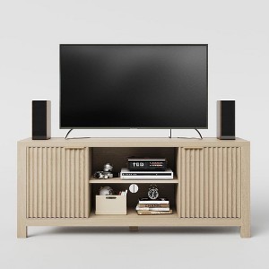 59" TV Stand for TVs Up to 65 Inches, Mid Century Modern TV Entertainment Center with Storage Cabinets & Open Shelves for Living Room Bedroom - 1 of 4