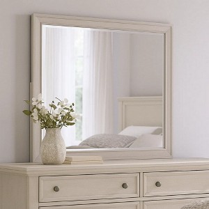 Royal Hampton Dresser Mirror, Beveled Glass, White Solid Wood Frame, 36x40 - 1 of 4