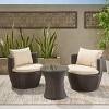 3-Piece Patio Set Table And Chairs,  Modern Patio Chairs With Seat And Back Cushions, Wicker Chairs With Coffee Table-Cuddlewood - 2 of 4