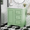 30-Inch Bathroom Vanity Cabinet with Ceramic Basin, 3 Drawers and Adjustable Shelves - 2 of 4