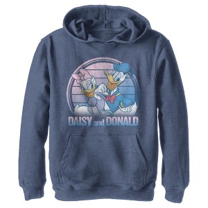 Boy's Disney Daisy and Donald Duck Distressed Pull Over Hoodie - 1 of 4