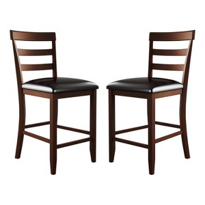 Alexander Upholstered Counter Height Chair (Set of 2) Brown - Abbyson Living