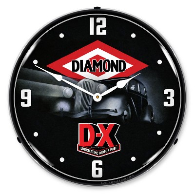 Collectable Sign & Clock | DX Lubricating Motor Fuel LED Wall Clock Retro/Vintage, Lighted