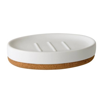 Ceramic Wheel Thrown Soap Dish in Speckled White perfect for soap bars  great drainage — Wild Bower Studio